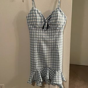 Blue & White checkered dress.